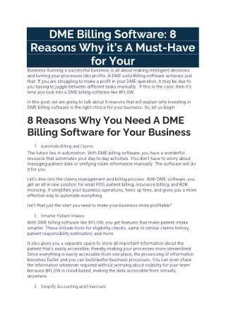 DME Billing Software 8 Reasons Why it’s A Must-Have for Your