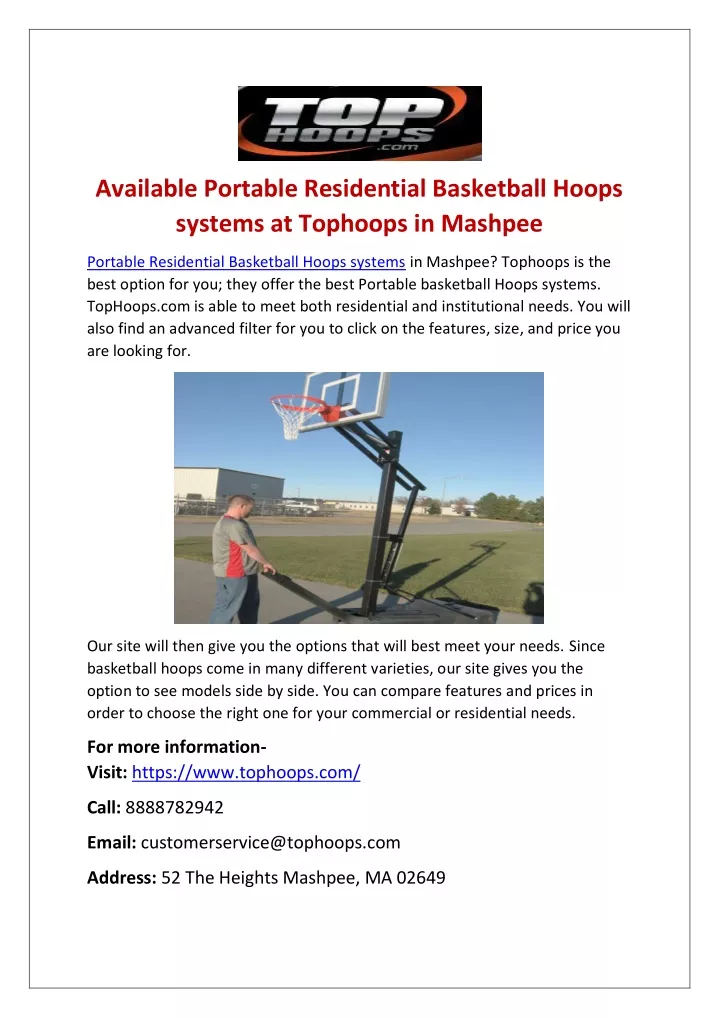available portable residential basketball hoops
