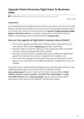 upgrade volaris economy flight ticket to business