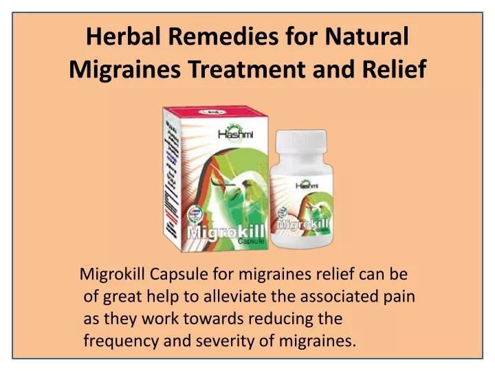 herbal remedies for natural migraines treatment and relief