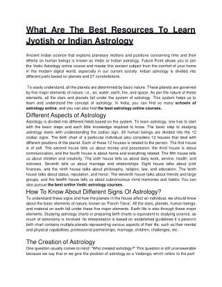wh a t a r e t h e bes t res ou r ce s t o l ea r n jyotish or indian astrology