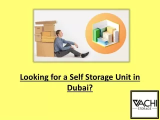 Looking for a Self Storage Unit in Dubai?