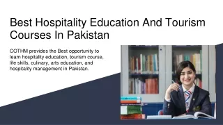 Best Hospitality Education And Tourism Courses In Pakistan