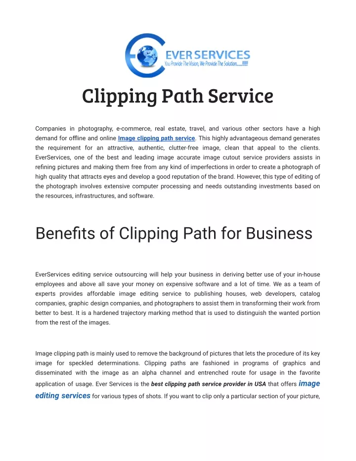 clipping path service