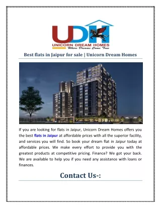 Best flats in Jaipur for sale | Unicorn Dream Homes