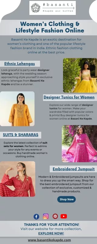 Women's Clothing & Lifestyle Fashion | Basanti Ke Kapde