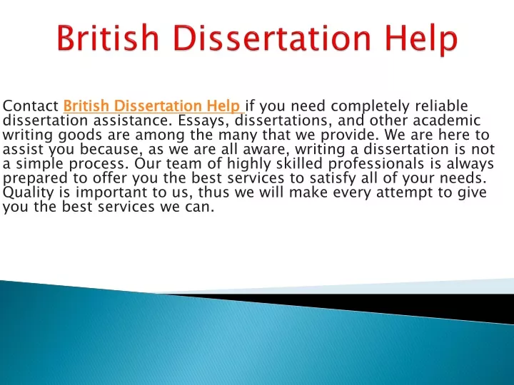 british dissertation help