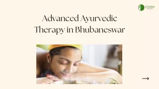 Advanced Ayurvedic Therapy in Bhubaneswar