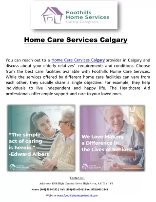 home care services calgary