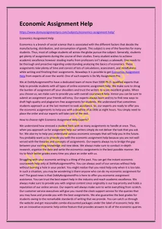 economic assignment help