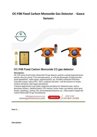 oc f08 fixed carbon monoxide gas detector gaxce
