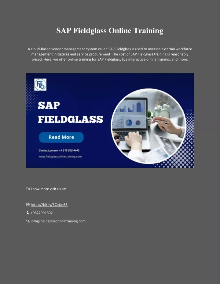 sap fieldglass online training