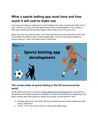What a sports betting app must have and how much it will cost to make one