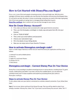 how to get started with disneyplus com begin