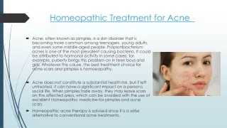 Homeopathy for Acne Treatment
