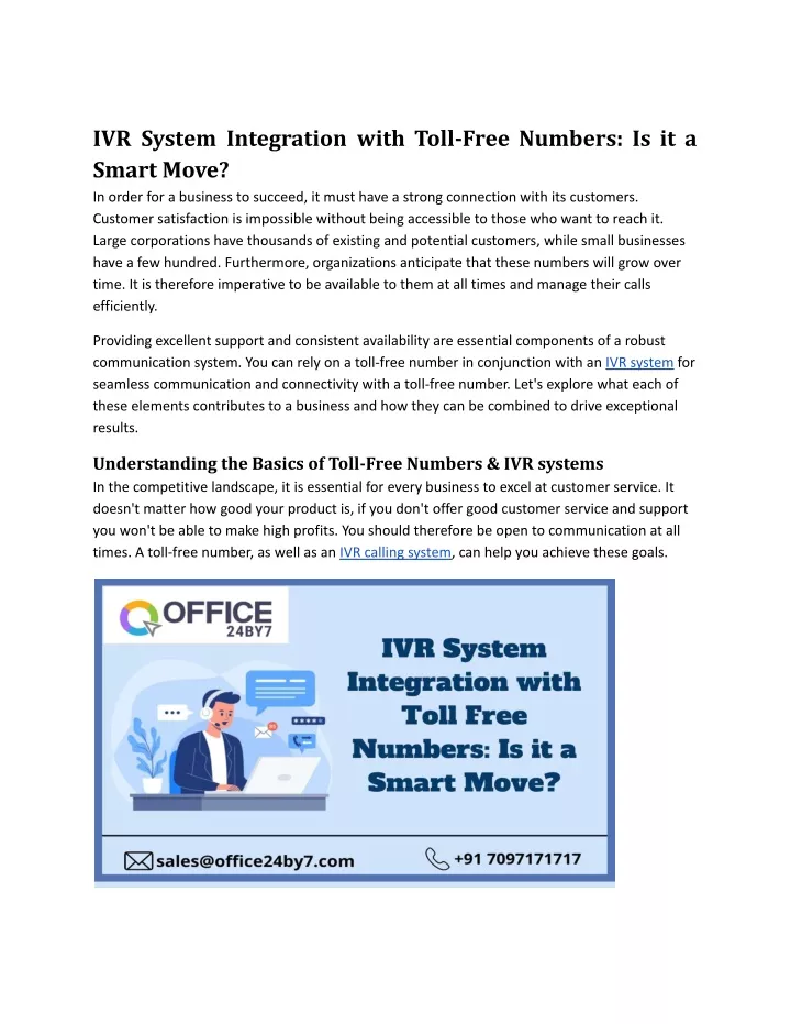 ivr system integration with toll free numbers