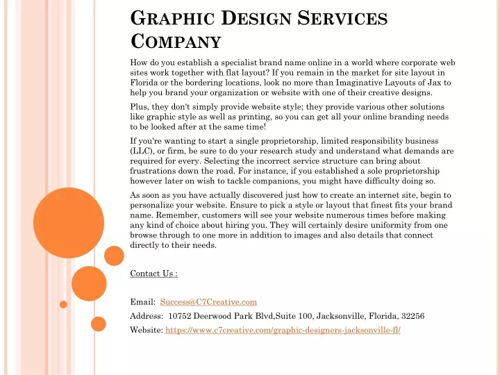 graphic design services company