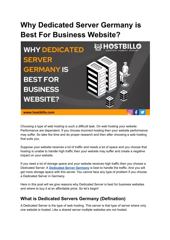 why dedicated server germany is best for business