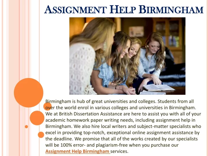 assignment help birmingham