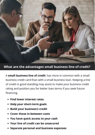 What are the advantages small business line of credit