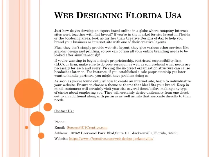 web designing florida usa