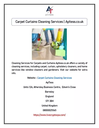 Carpet Curtains Cleaning Services | Ayitess.co.uk