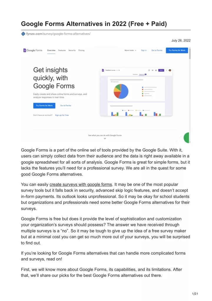 google forms alternatives in 2022 free paid