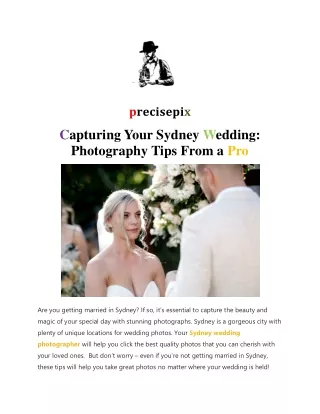 Capturing Your Sydney Wedding Photography Tips From a Pro