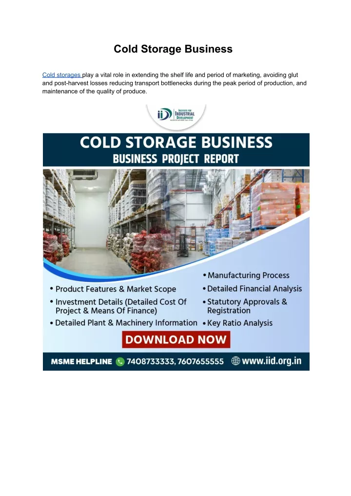 cold storage business