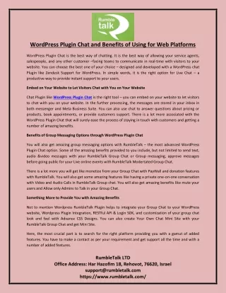 wordpress plugin chat and benefits of using