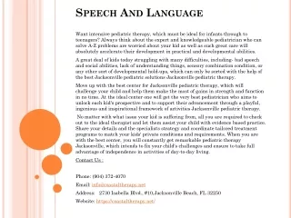 speech and language