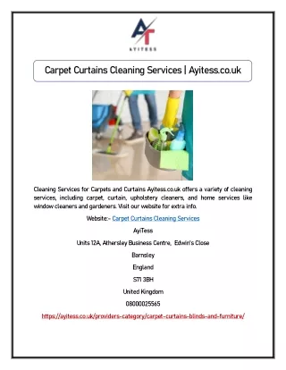 Carpet Curtains Cleaning Services | Ayitess.co.uk
