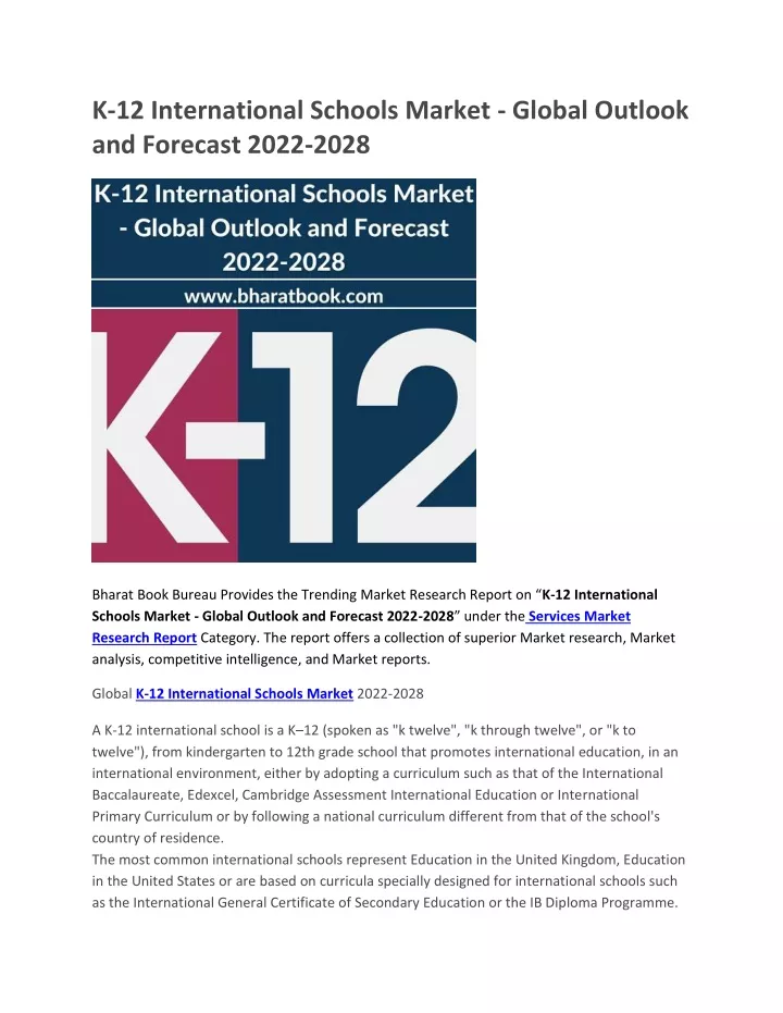 k 12 international schools market global outlook