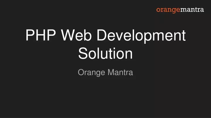 php web development solution