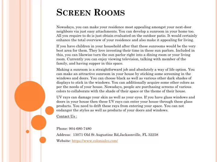 screen rooms