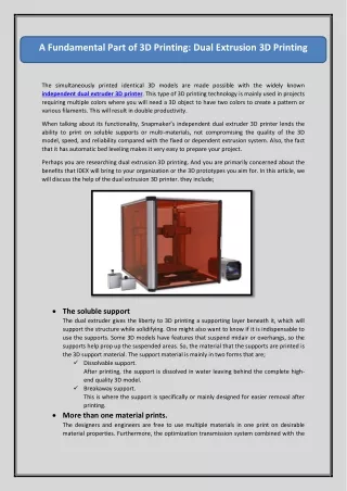 a fundamental part of 3d printing dual extrusion
