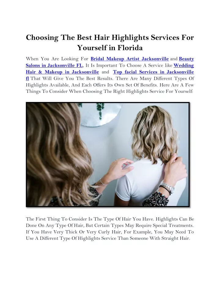 choosing the best hair highlights services