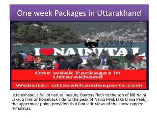 One week Packages in Uttarakhand