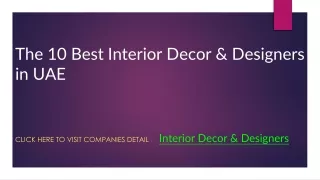 The 10 Best Interior Decor & Designers in UAE
