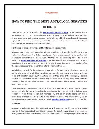 how to find the best astrology services in india