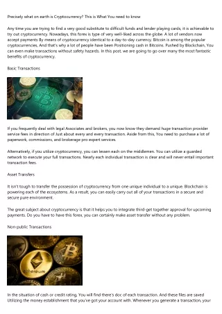 precisely what on earth is cryptocurrency this