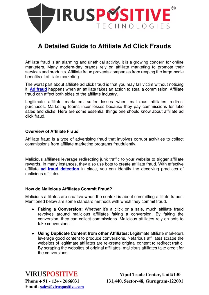 a detailed guide to affiliate ad click frauds