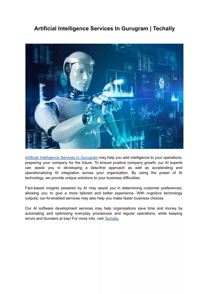 artificial intelligence services in gurugram