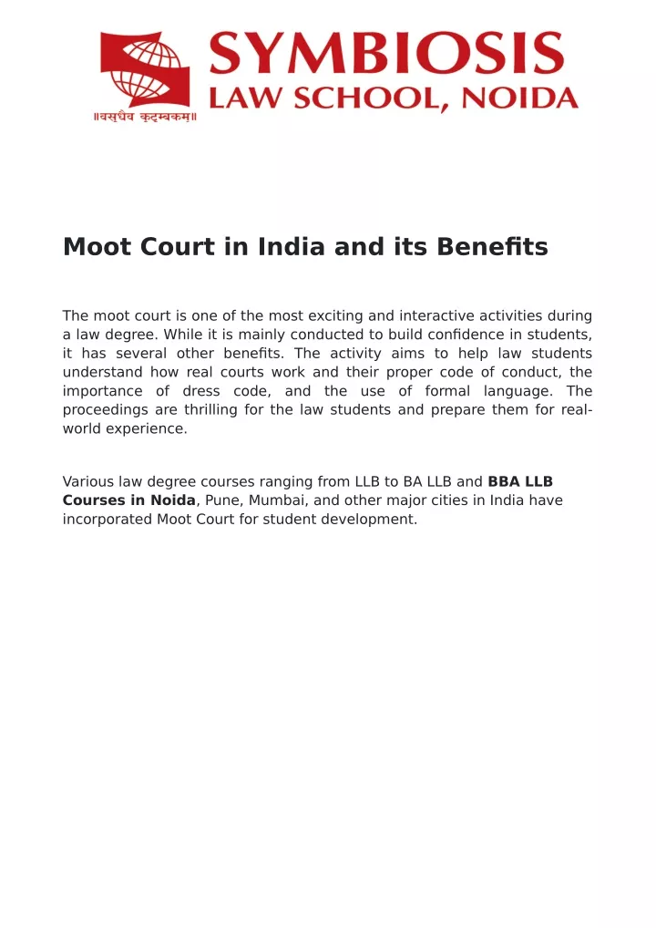 moot court in india and its benefits