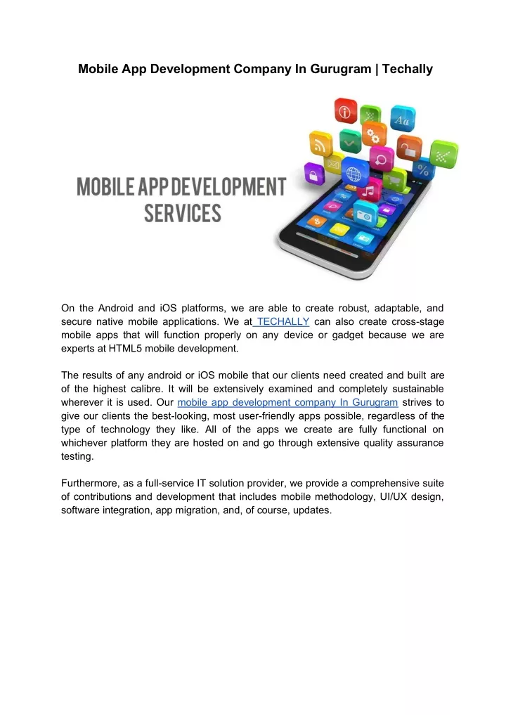 mobile app development company in gurugram