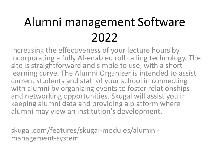 alumni management software 2022