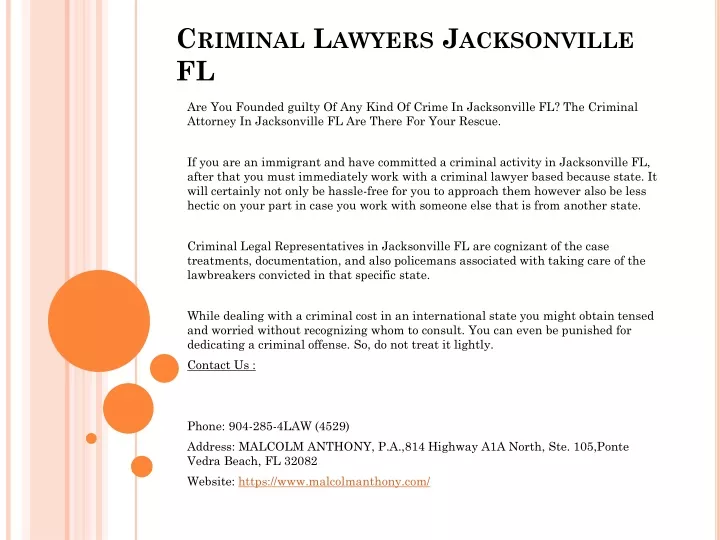 criminal lawyers jacksonville fl