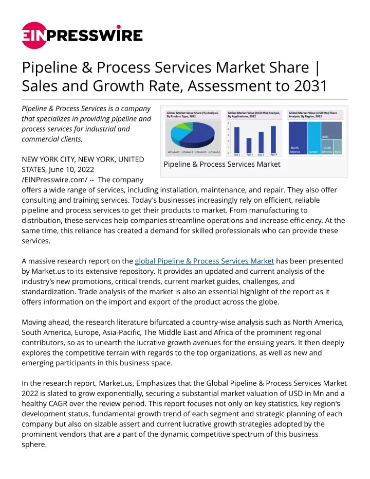 pipeline process services market share sales