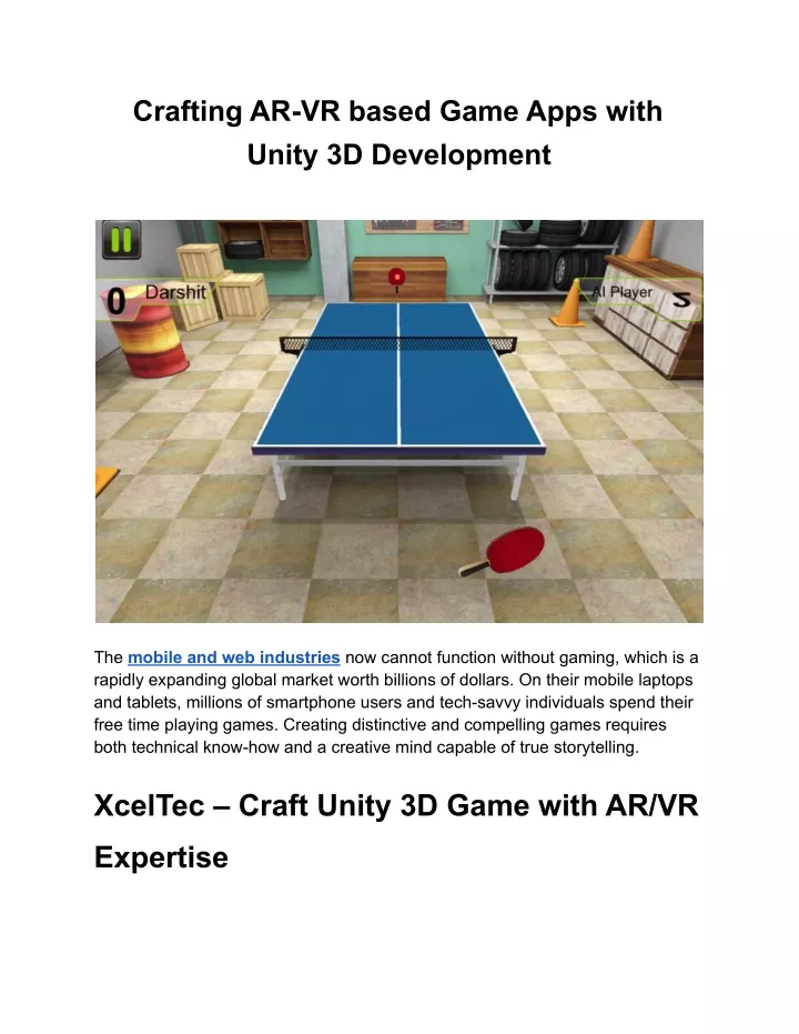 crafting ar vr based game apps with unity