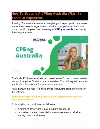 how to become a cpeng australia with 15 years